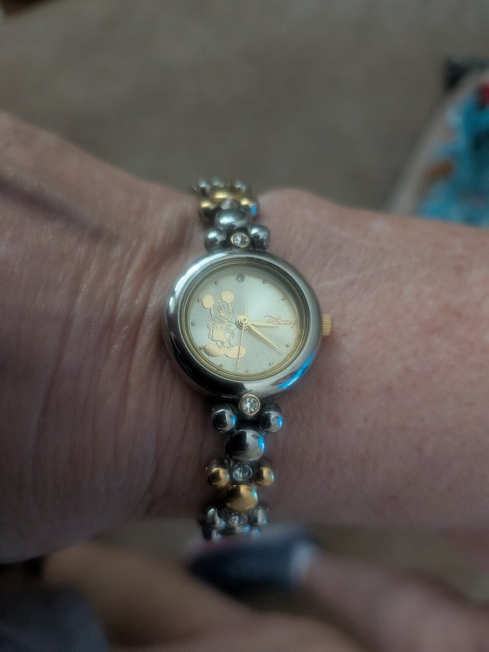 Mickey Mouse Women's Two-Tone Link Bracelet Watch - Picture 6 of 7
